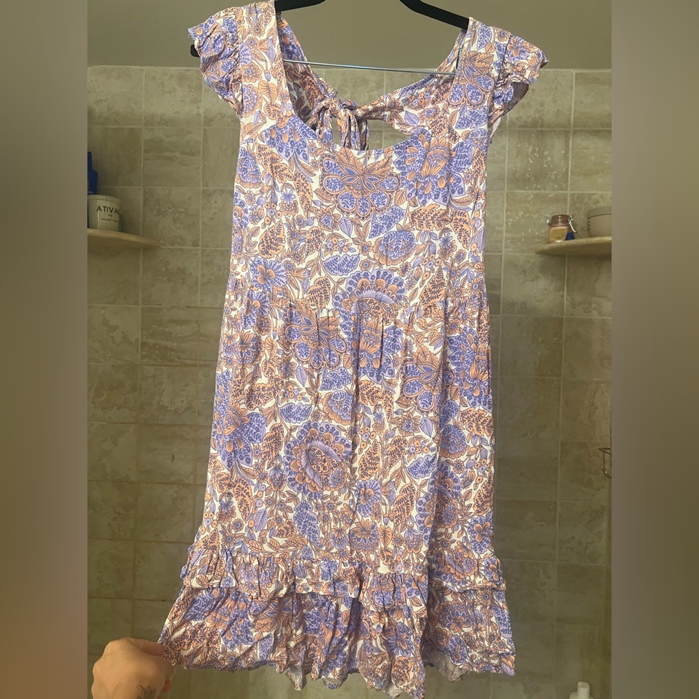 Nordstrom Rack Lovestitch Women’s Floral Dress in Purple and Orange.